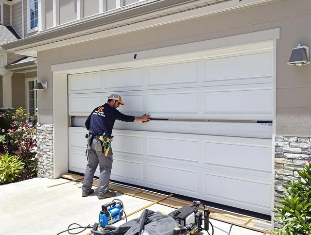 Wesley Chapel Garage Door Repair team performing complete garage door replacement at Wesley Chapel residence