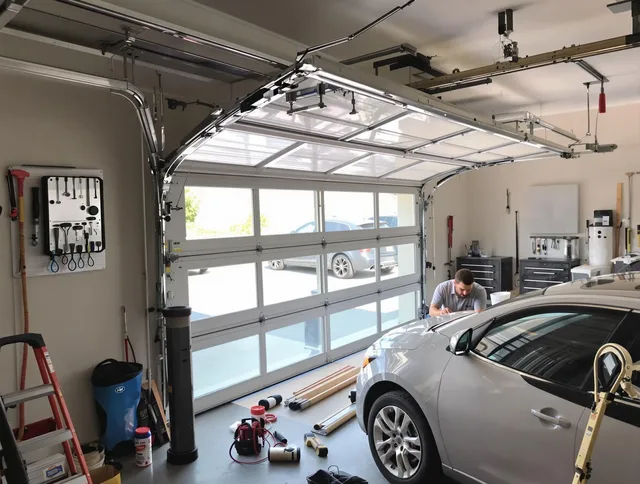 Garage door noise reduction service by Wesley Chapel Garage Door Repair in Wesley Chapel
